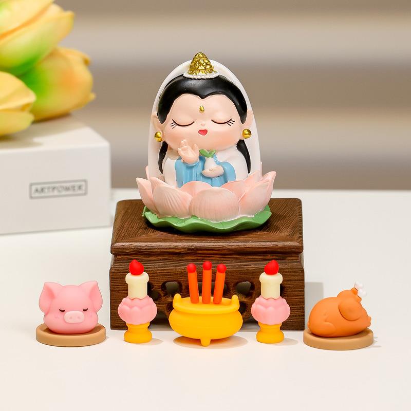 网红小神仙桌面摆件馗小fqsx钟财神乔玄关供奉迁书柜酒柜摆件开业