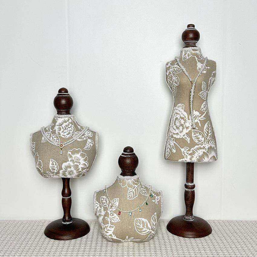 布珍珠复古人像脖子首饰展示架