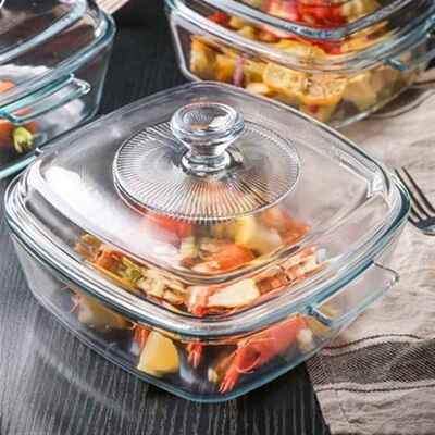 Pyrex baking tray kitchen transparent with cover pot glass