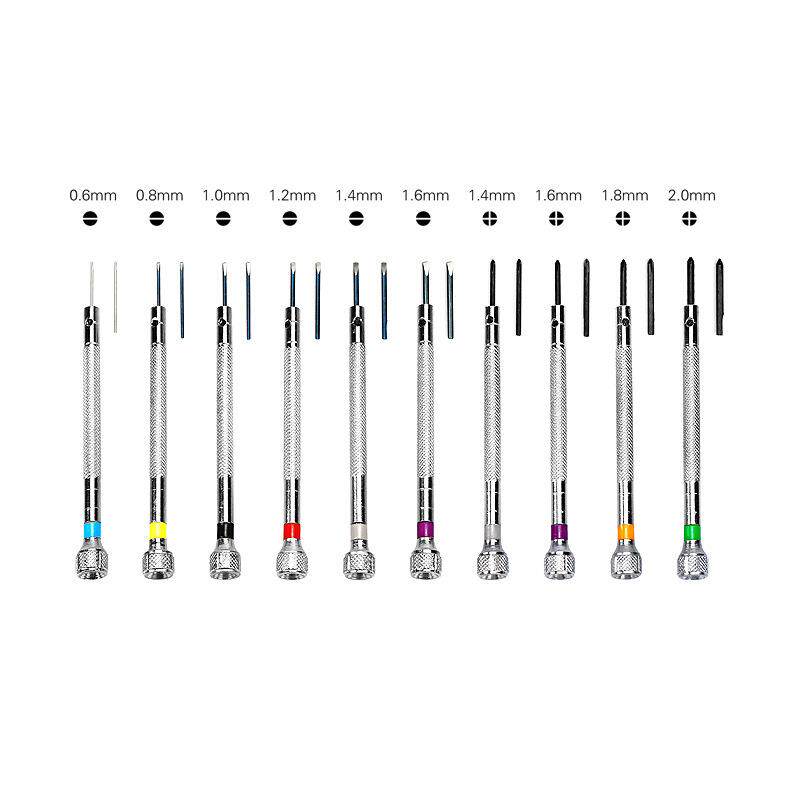 修表工具 多规格 0.8-2.0一字 十字 起子 螺丝批 螺丝刀 10个尺寸