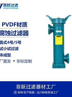 菲跃PP旋盖式4号过滤器 流量6T/H小试过滤 接口DN40耐酸碱过滤器