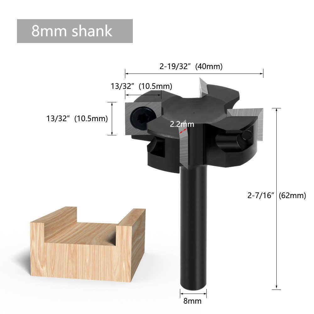 cnc加工/铣床 8柄四刃破板刀开槽刀清底刀钨钢合金破板木工铣刀槽口刀拉槽铣刀