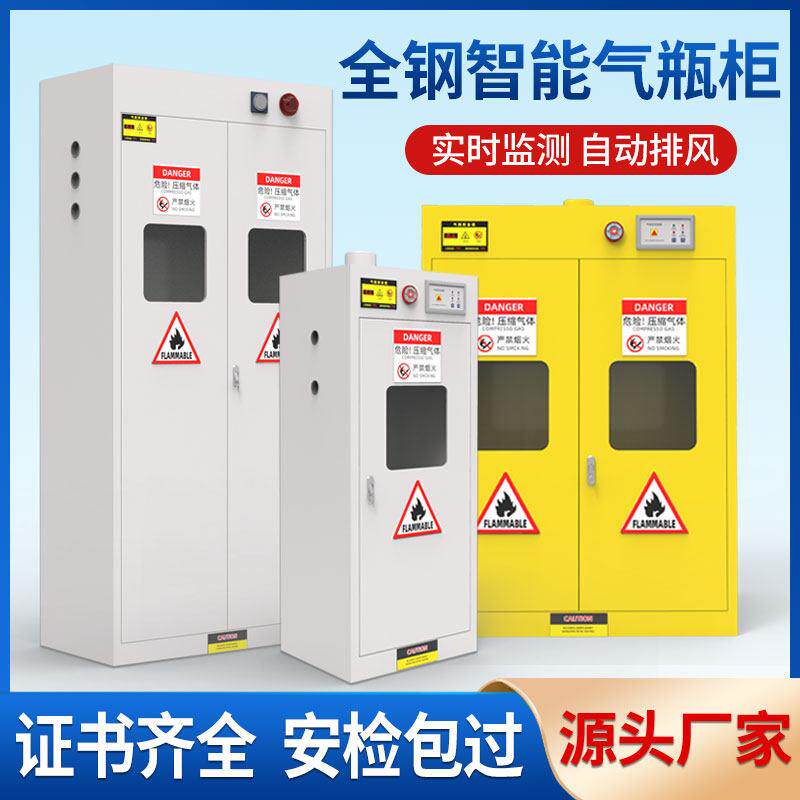 需定制全钢单双三瓶气瓶柜实验室乙炔气体储存柜甲烷氧气工业防爆