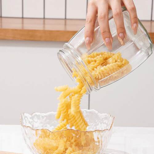 Wholesale transparent kitchen storage jars for grains, cerea