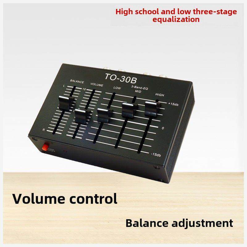 立体声音频音调高中低音三级均衡器前放大通道平衡音量大小调整