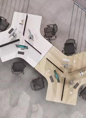 简现代职员位办公桌员工位办公桌椅组4合约办公室人开放式多AL595