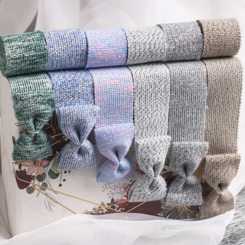 韩国雪花毛线彩色织带 发饰diy蝴蝶结材料服装礼帽鞋花条纹针织带