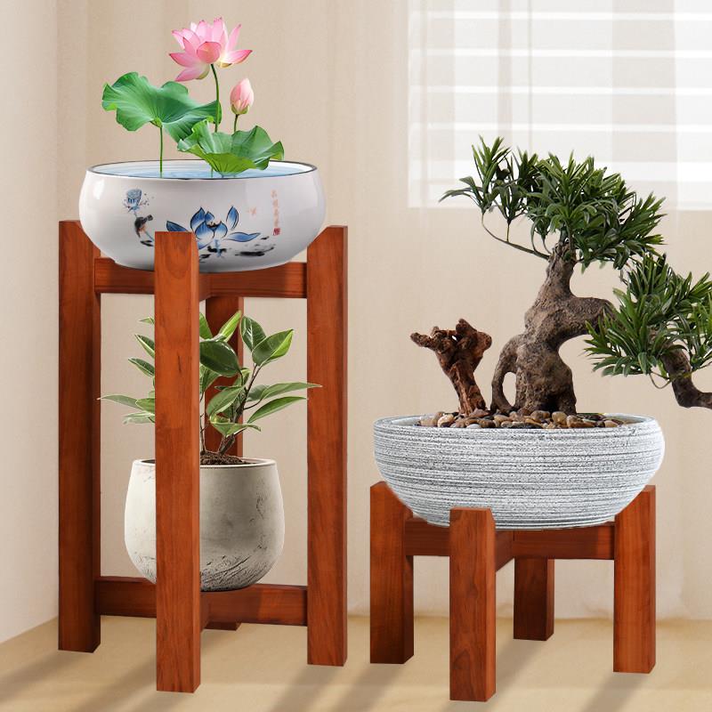 红花梨盆景架双层实木花架鱼缸架榫卯结构酒缸木架底座摆件架定制图片