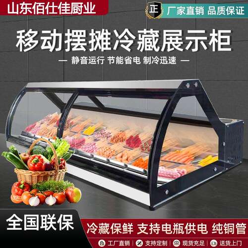 摆摊冷藏展示柜三轮车移动冰箱双开门冰柜凉菜熟食台式商用保鲜柜
