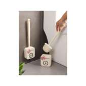 马桶专用刷子新款 刷无死角洗厕所软硅胶卫生间挂墙家 奶油风壁挂式