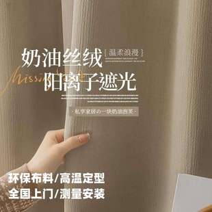 轻奢加厚雪尼尔新款 奶油丝绒法式 窗帘卧室客厅现代感全遮光高精密