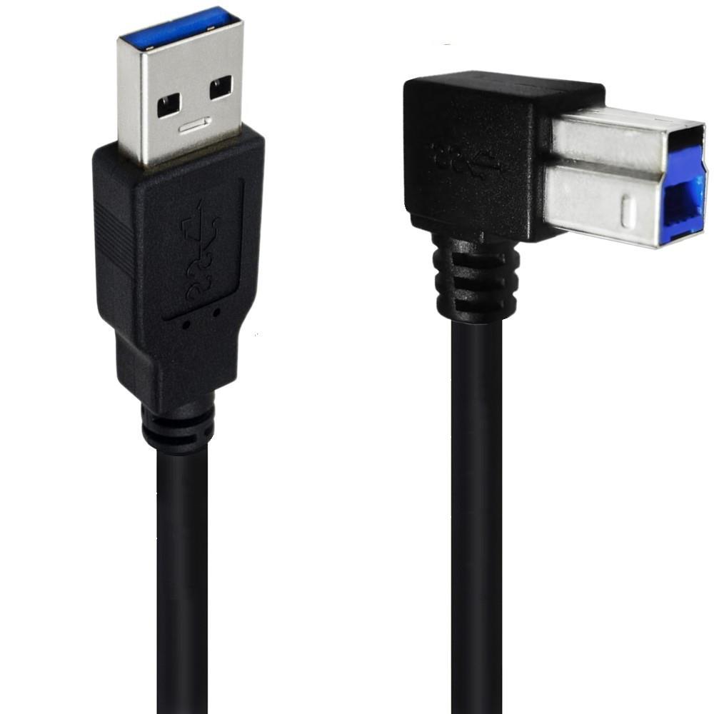 USB3.0方口数据线 A公转B公90度上下左右弯头硬盘盒打印机连接线