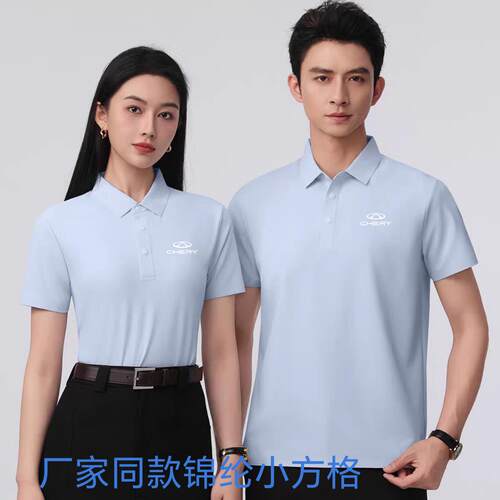 奇瑞汽车4S店工作服短袖定制T恤新能源风云男女T恤POLO衫工装印字