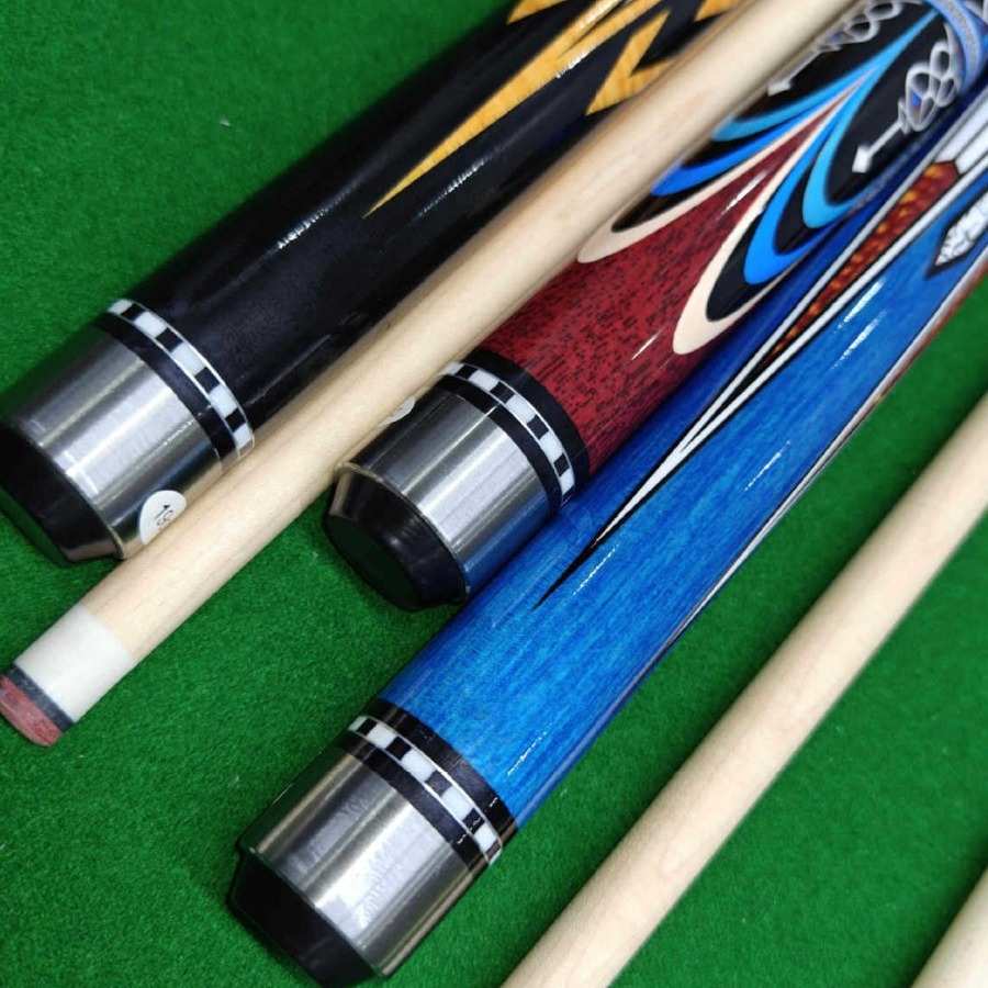 美拉豹修罗美式大头杆1/2分体高档枫木大头杆中式黑八花式九球杆