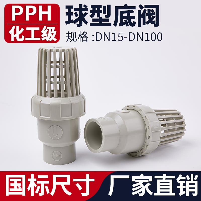 PPH底阀ppr球型止回阀水管止逆阀抽水泵底阀滤网进水花篮头莲蓬头图片