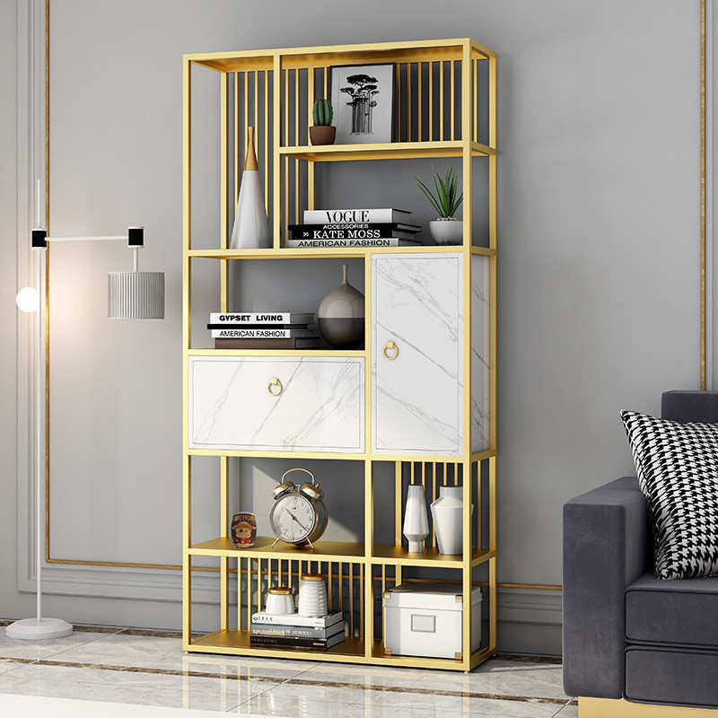 北欧轻奢铁艺书架落地客厅书柜收纳金属网红置物架办公室多层隔断,收纳整理,整理架/置物架/收纳架,淘宝优惠券,粉丝福利购,淘宝优惠卷
