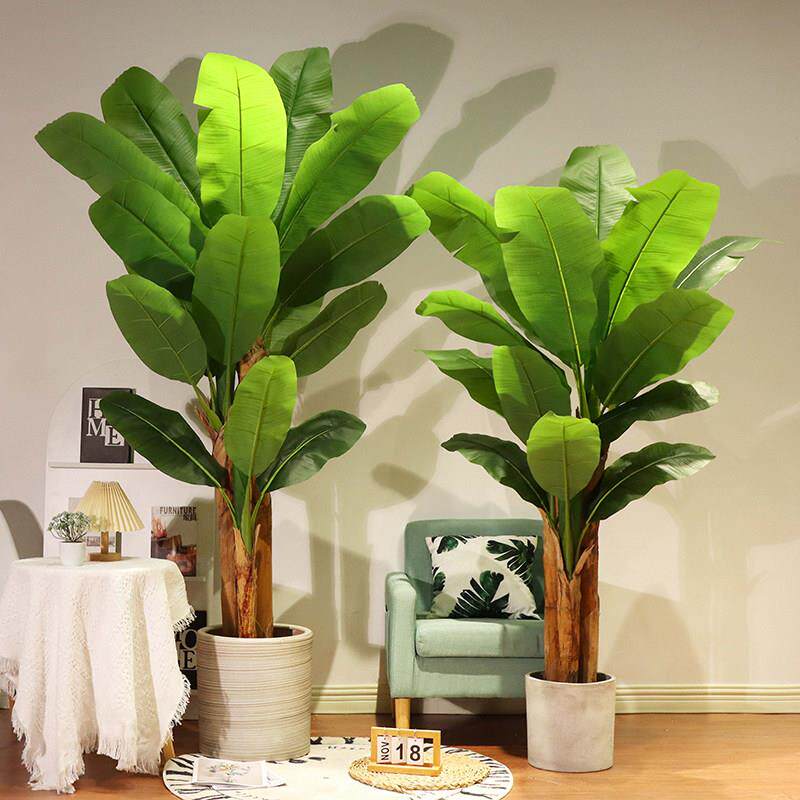 彷真绿色植物芭蕉树北欧特大叶香蕉假植物盆栽彷生客厅景观装饰造