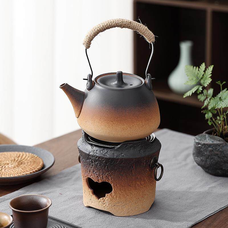 家用户外野外陶瓷酒精炉碳炉煮茶器烧水壶温茶炉茶壶套装炭炉双用