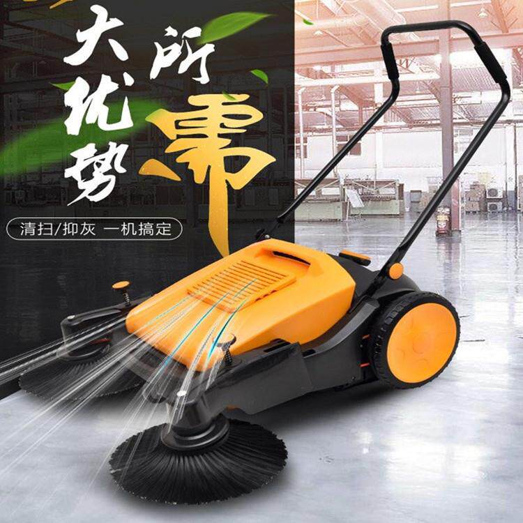 有现货手推式地面纸屑粉尘清扫机双边刷农用扫地车庭院清洁扫地机