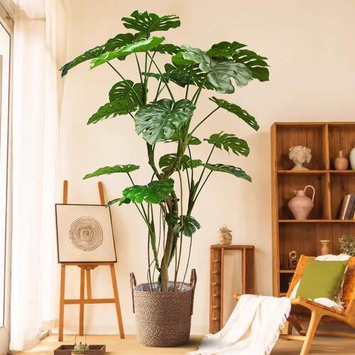 仿真绿植高端轻奢龟背竹客厅高级仿生室内植物盆栽摆件装饰假树