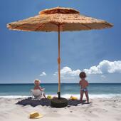 户外茅草伞草垛草屋遮阳伞庭院露营带灯茅草装 饰民宿摆摊稻草伞