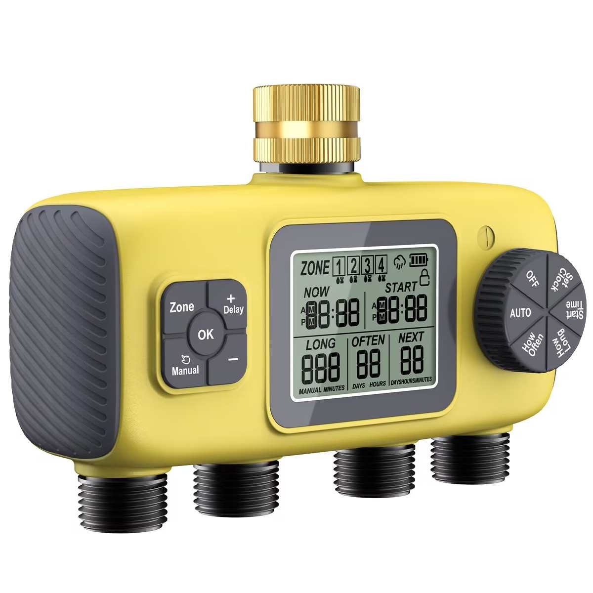 四路灌溉定时器户外庭院智能花园控制器自动浇水浇花器植物浇灌器