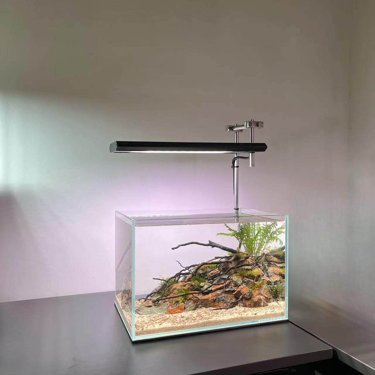 客厅桌面鱼缸不锈钢鱼缸架溪流缸水草缸金属简约小型迷你灯架