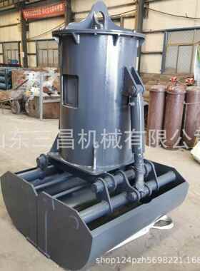 挖掘机液压抓石双开贝型贝壳斗土方清淤旋转行车抓煤贝壳斗