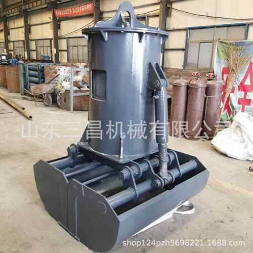 挖掘机液压抓石双开贝型贝壳斗土方清淤旋转行车抓煤贝壳斗