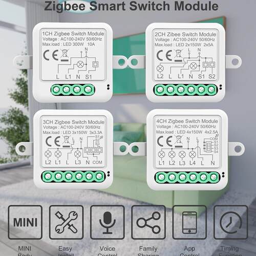 涂鸦智能开关zigbee通断器模块遥控开关隐形零火开关调光定时开关
