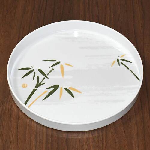密胺彷瓷托盘圆形加厚家用水杯壶托盘茶盘中式长方形酒店收纳盘