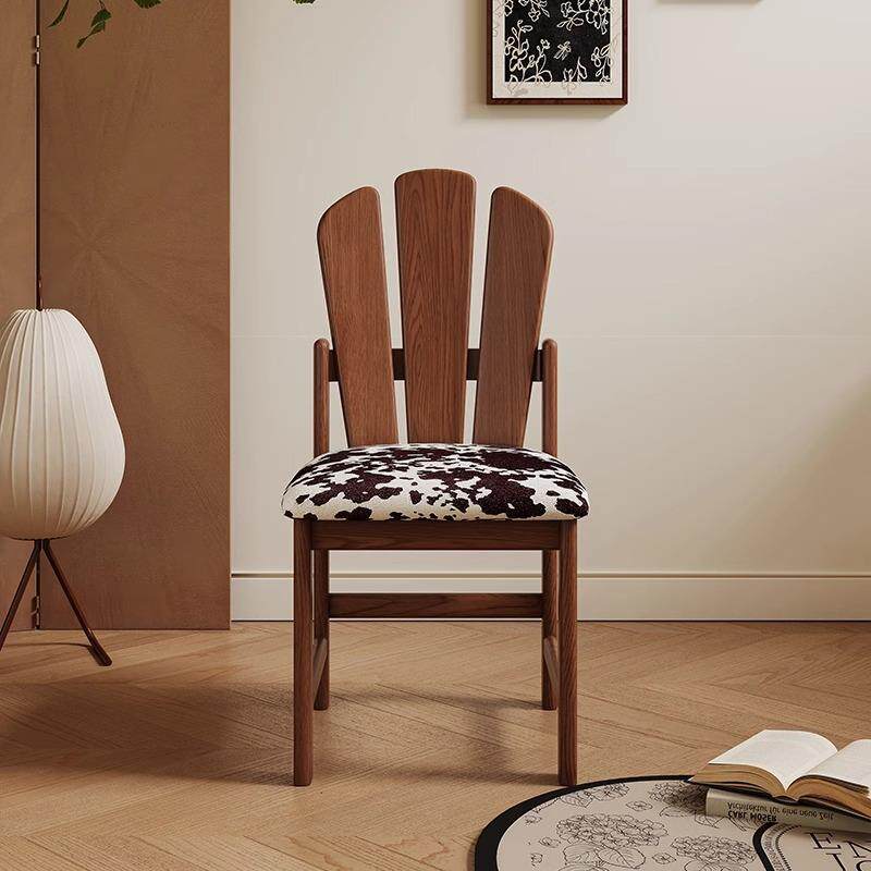 中古实木餐椅设计师创意艺术家用书桌椅咖啡厅休闲椅个性梳妆椅子