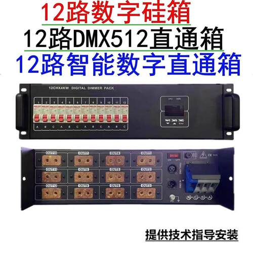 智能电箱 12路4KW数字硅箱 DMX512舞台灯光智能配电柜直通箱 配电