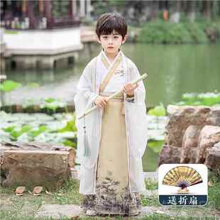 高档男汉服秋季中国风高级古幼装儿园男孩童古风明制马出面裙儿童
