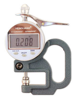 盛测数显百分测厚规测厚仪厚度计0-10X30mm纸张薄膜布料皮革板材