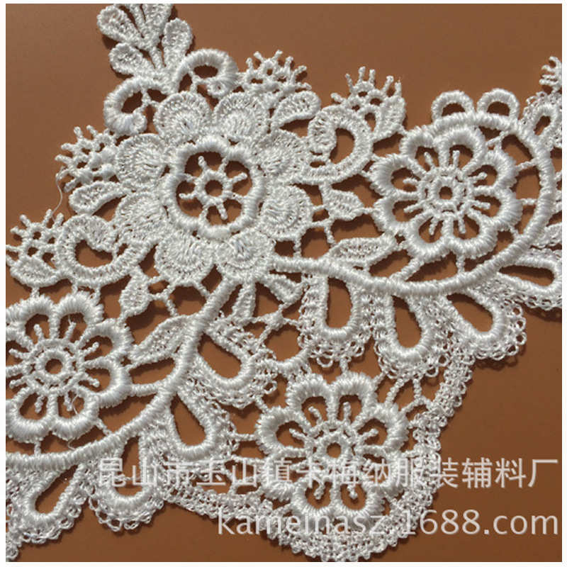 经典水溶刺绣蕾丝花边 本白色 头纱婚纱用蕾丝花边辅料 12cm宽