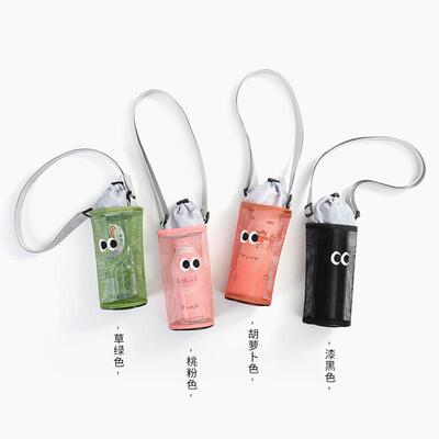 Cute large-eyed drawstring bag for storing water bottles, th