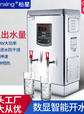 松星电热开水器全自动不锈钢奶茶商用发泡开水机60L热水烧水机器