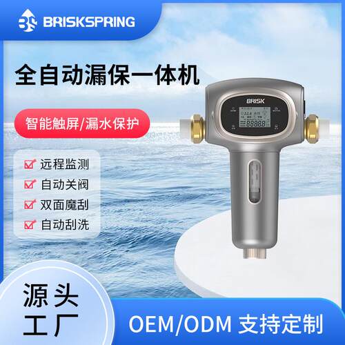 BRISK倍瑞康全屋净水反冲洗前置过滤器漏保一体不锈钢滤网