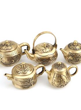 壶铜茶山水壶手提铜壶件108摆家用铜铜壶器