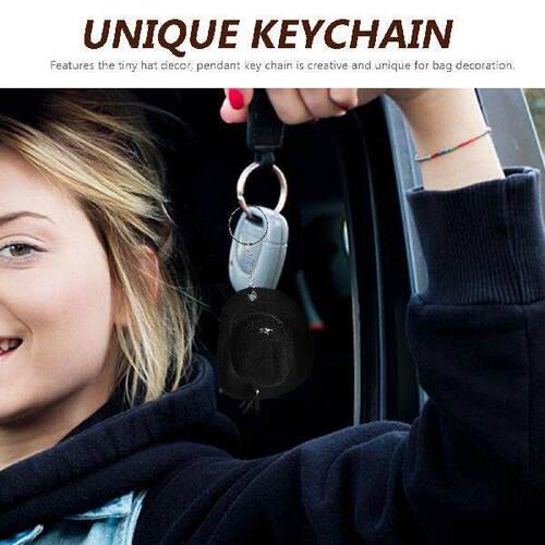 Cowboy Hat Keychain Mini Western Keyring For Bag Pendant