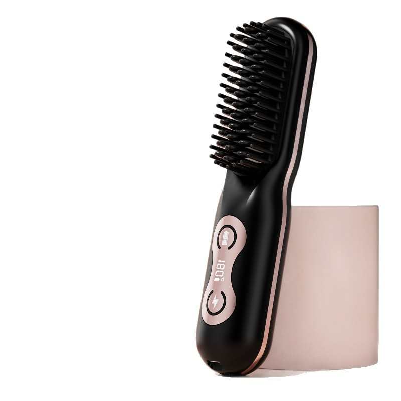 新款无线直发梳充插两用液晶迷你直发梳负离子护发便携卷发梳子