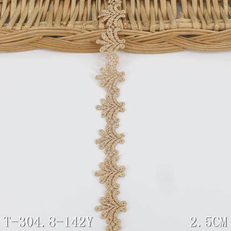 唐隆金色条码花纹涤光丝水溶花边 2.5cm装饰家纺蕾丝花边辅料DIY,居家布艺,花边,淘宝优惠券,粉丝福利购,淘宝优惠卷