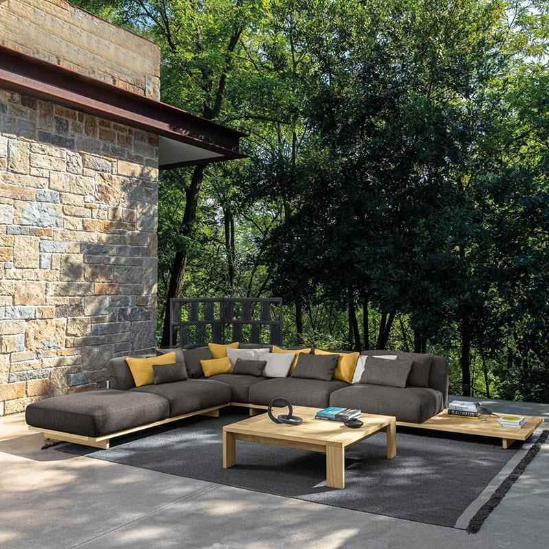 北欧户外休闲柚木沙发庭院防水防晒酒店别墅民宿露台防腐实木家具