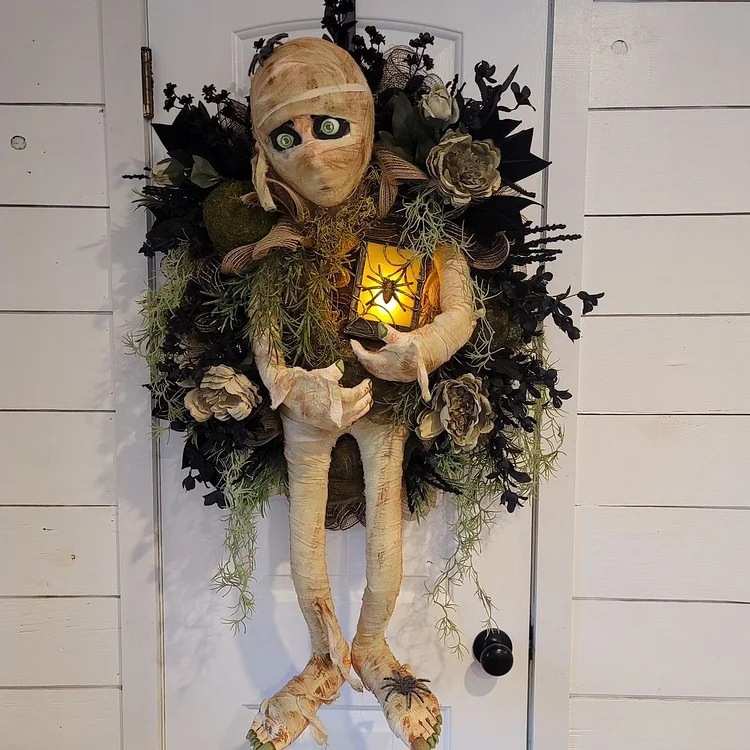 Mummy Halloween Wreath木乃伊万圣节花环2023万圣节门前装饰