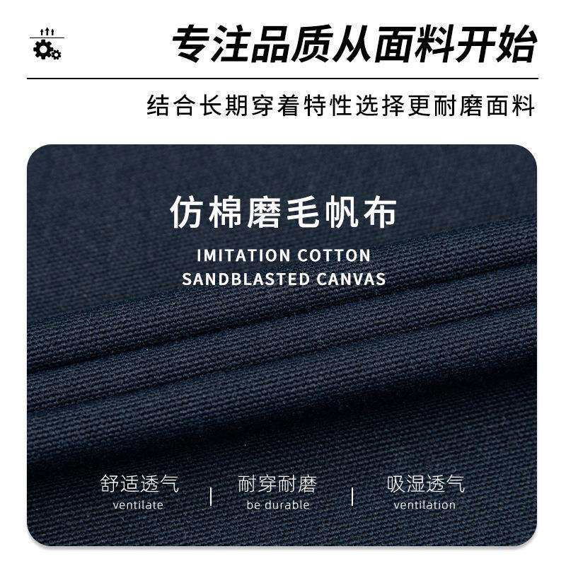 外贸春秋连体服欧美多兜多口袋工装印LOGO立体大兜工作服劳保服