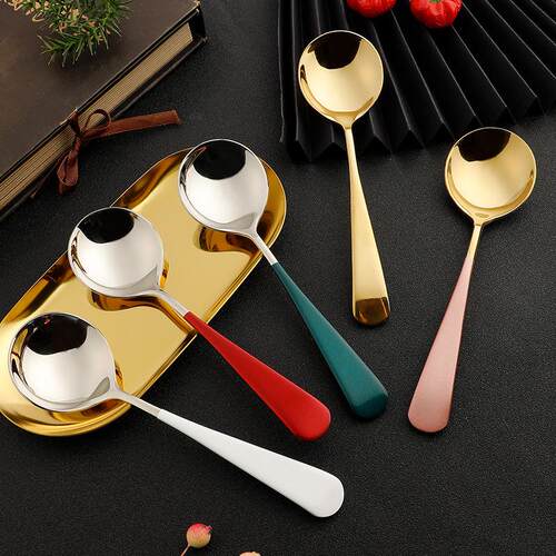 Watermelon-shaped stainless steel spoon, creative and cute s