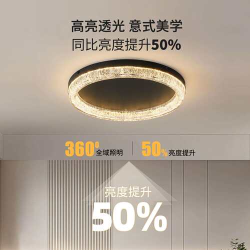 卧室吸顶灯2025年新款轻奢极简时尚艺术氛围感书房间中山灯具536L
