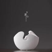 北欧插花样板房陶瓷现代简约花瓶创意蛋壳装 饰风摆件白色工艺品