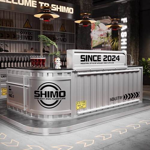 工业风吧台收银台酒吧奶茶店店铺小型烧烤店健身房商用前台接待台